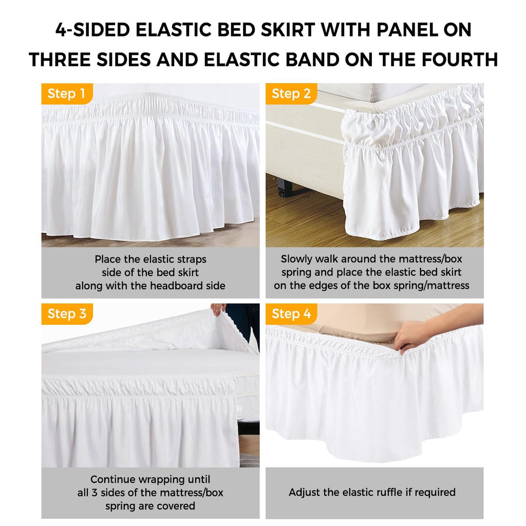 Ruffle Wrap Around Bed Skirt California King 18" Drop O51224
