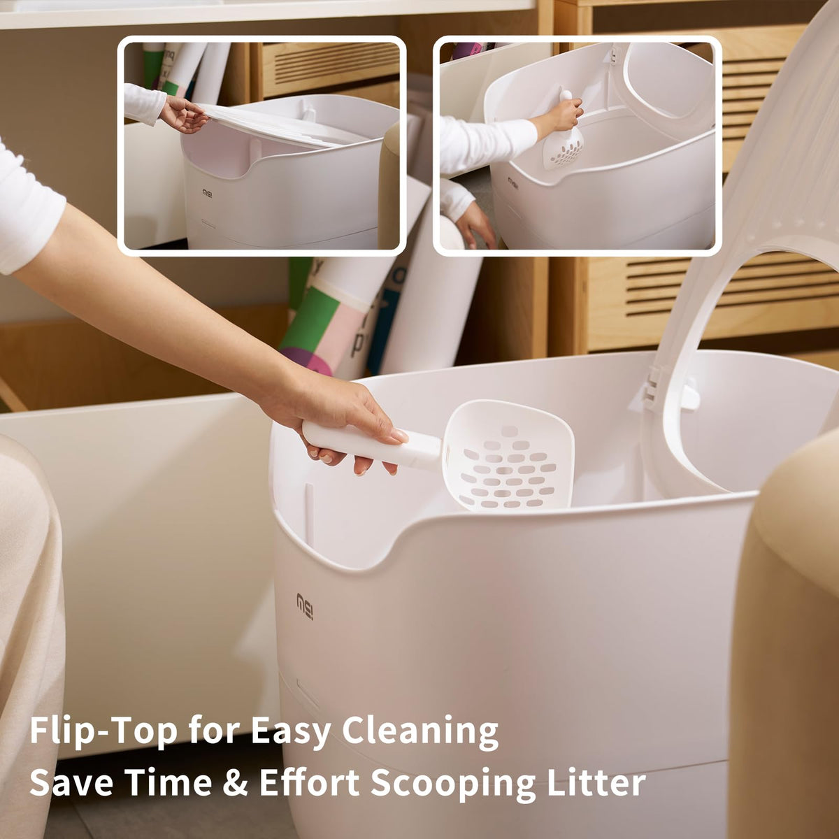 Large Top Entry Cat Litter Box with Scoop G7079