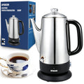 Electric Stainless Steel Coffee Percolator 1200ml 8 Cup W4289