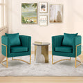 Velvet Accent Chairs Set of 2 Green X2180