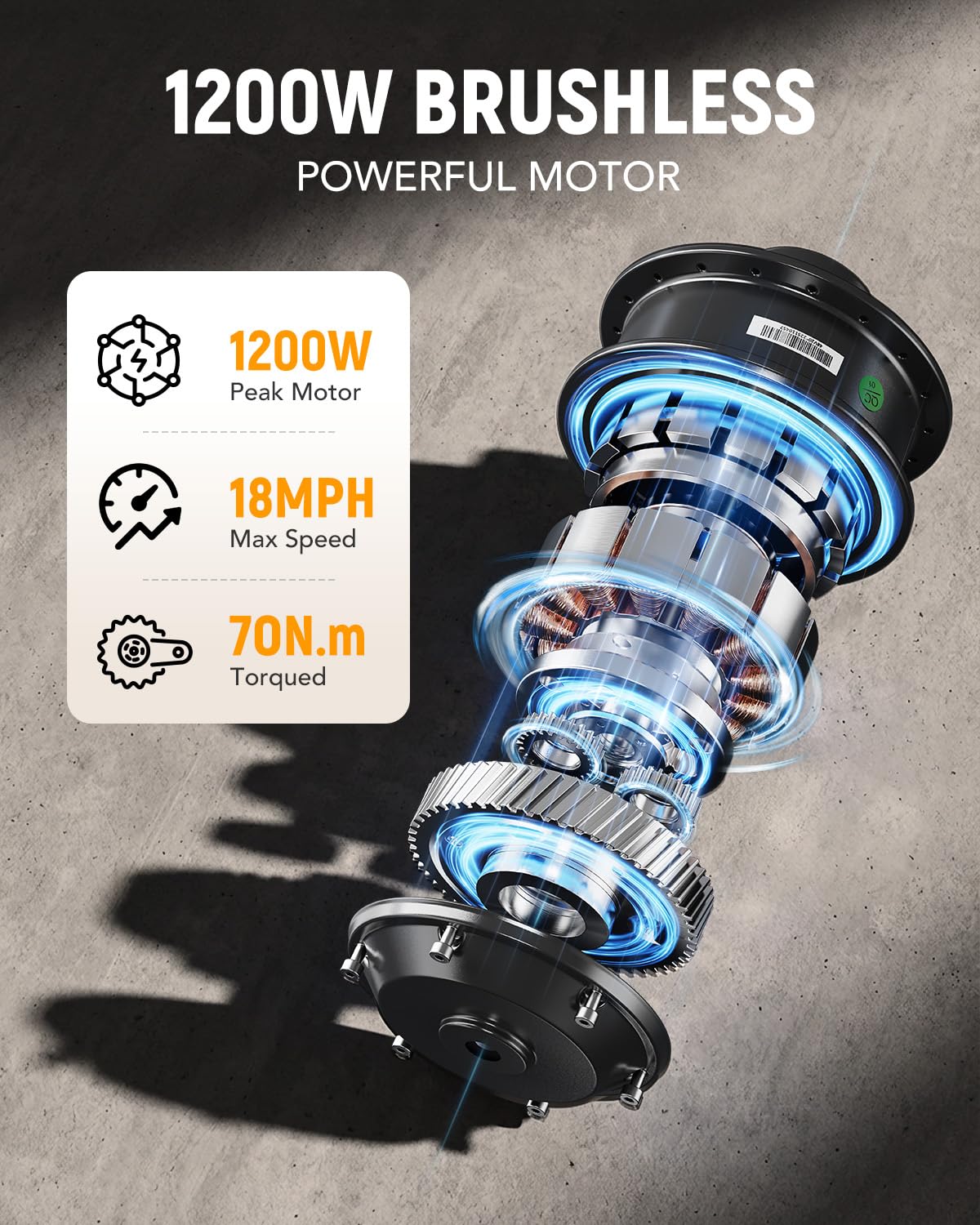 Electric Tricycle for Adults, 18"x3.0" Folding Step-Thru E Trike with 1200W Brushless Motor 48V 499.2Wh Removable Battery Q5131