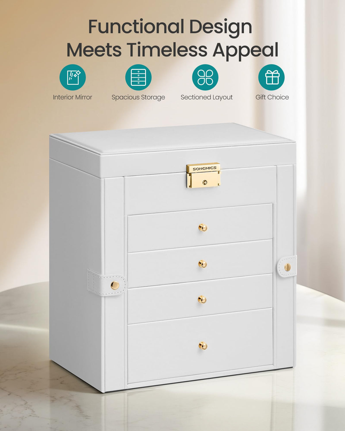 5-Layer Jewelry Box Organizer with 4 Drawers B131