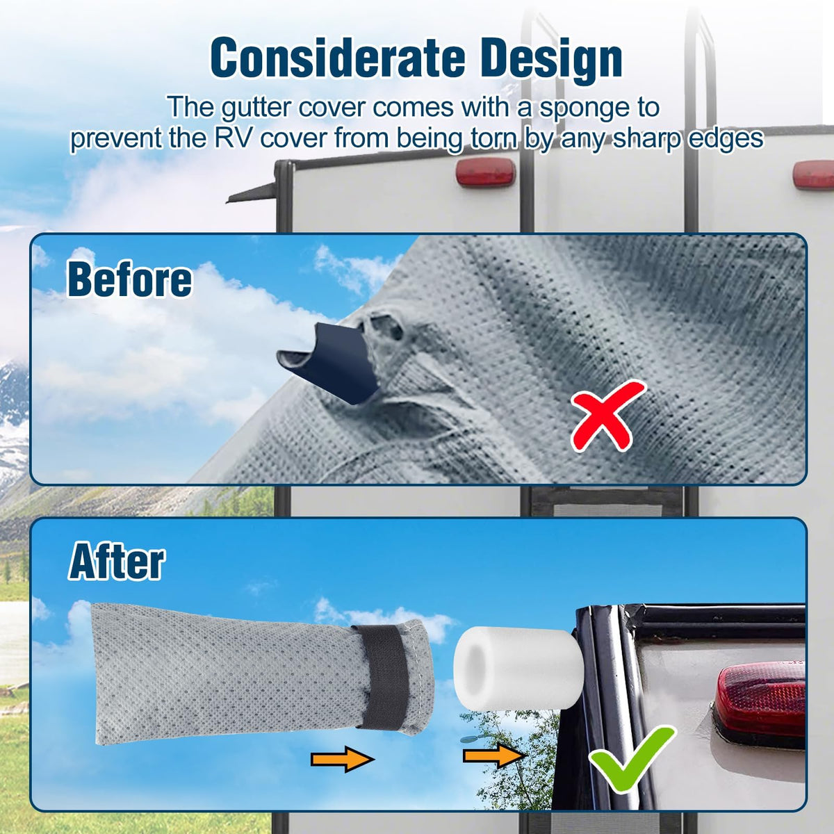16-18ft Heavy Duty Waterproof RV Cover with Tire Cover F244
