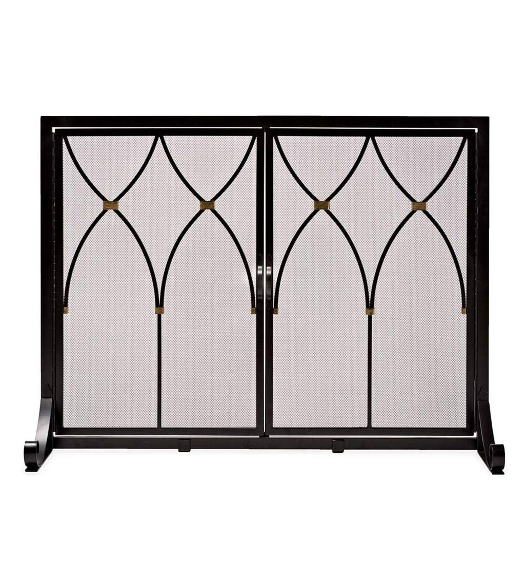 Black Metal Fireplace Screen A421