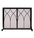 Black Metal Fireplace Screen A421