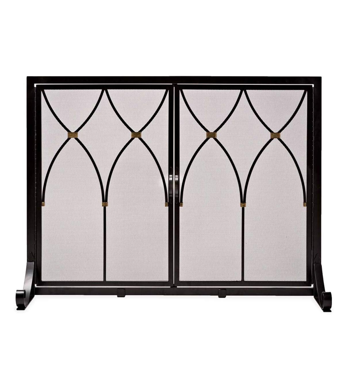 Black Metal Fireplace Screen A421