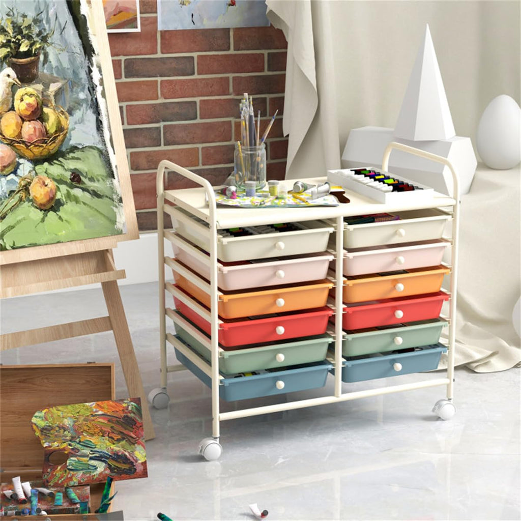 12 Drawer Rolling Storage Cart with Wheels B26194