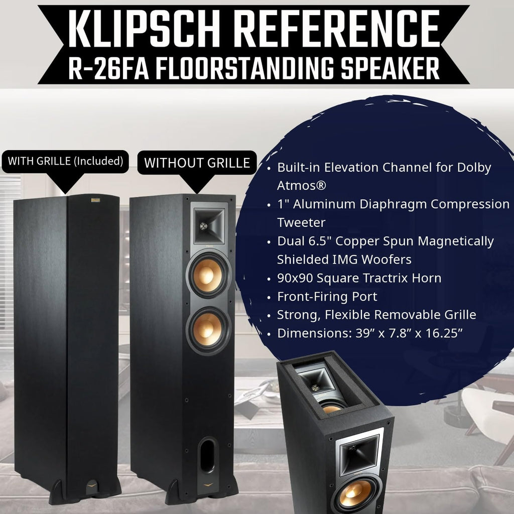 Dolby Atmos Floorstanding Speaker (Pair) + 12″ Subwoofer P58346