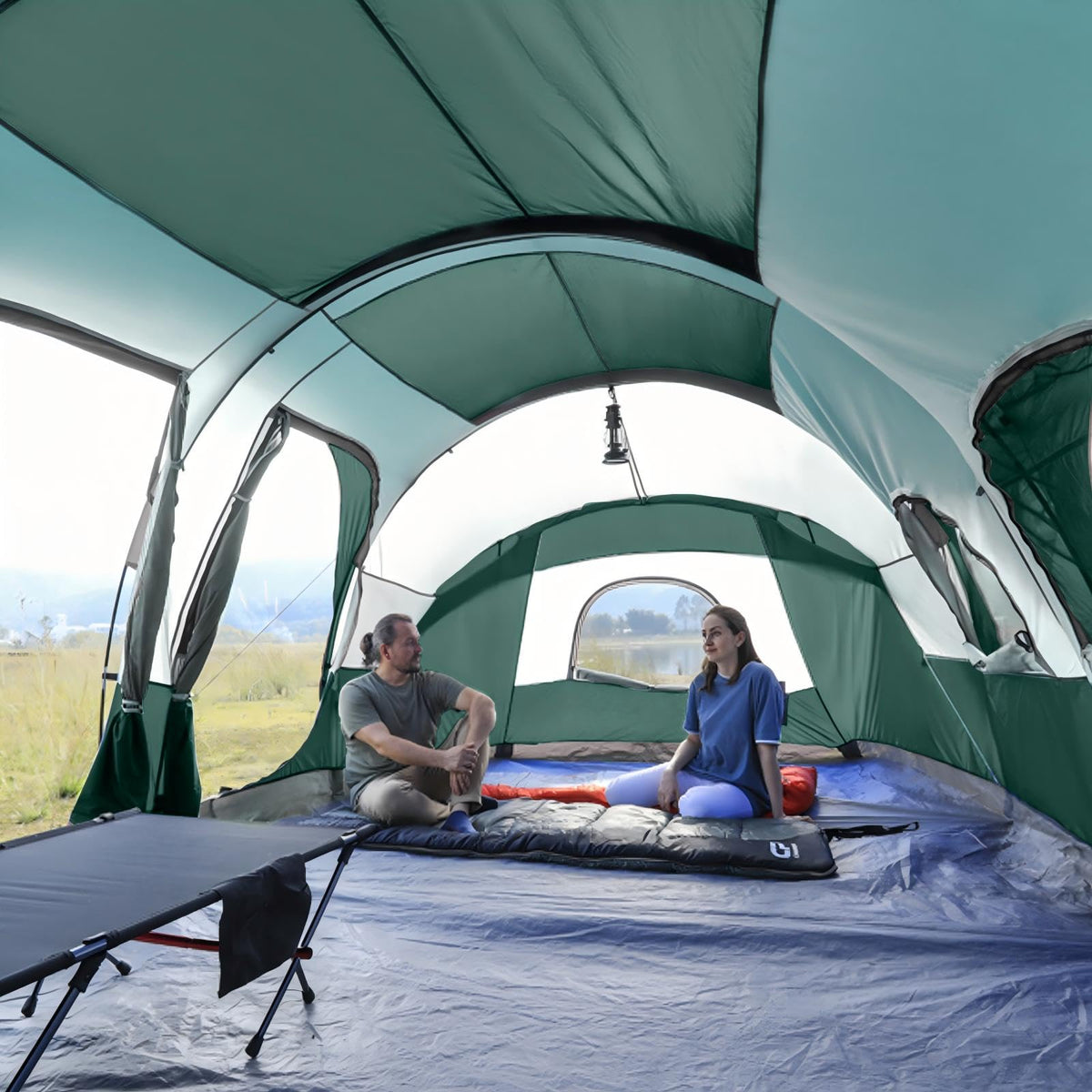 12 Person 3-Room Waterproof Camping Tent E2408