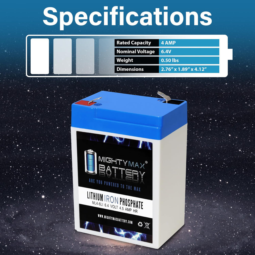 6V 4.5AH Lithium Replacement Battery A254