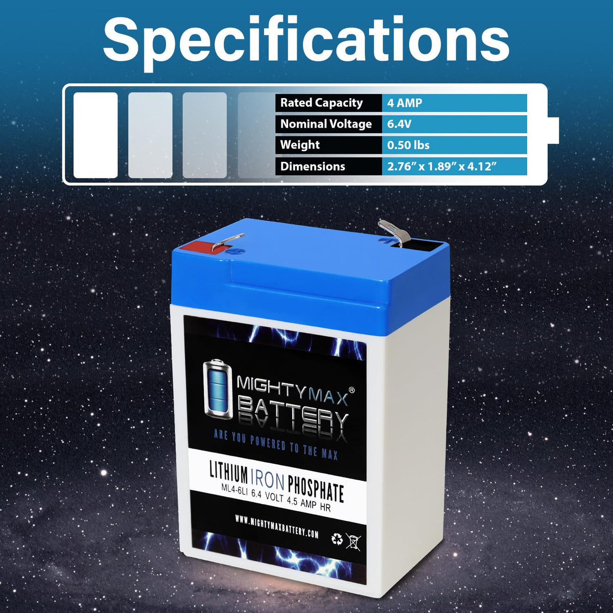 6V 4.5AH Lithium Replacement Battery A254