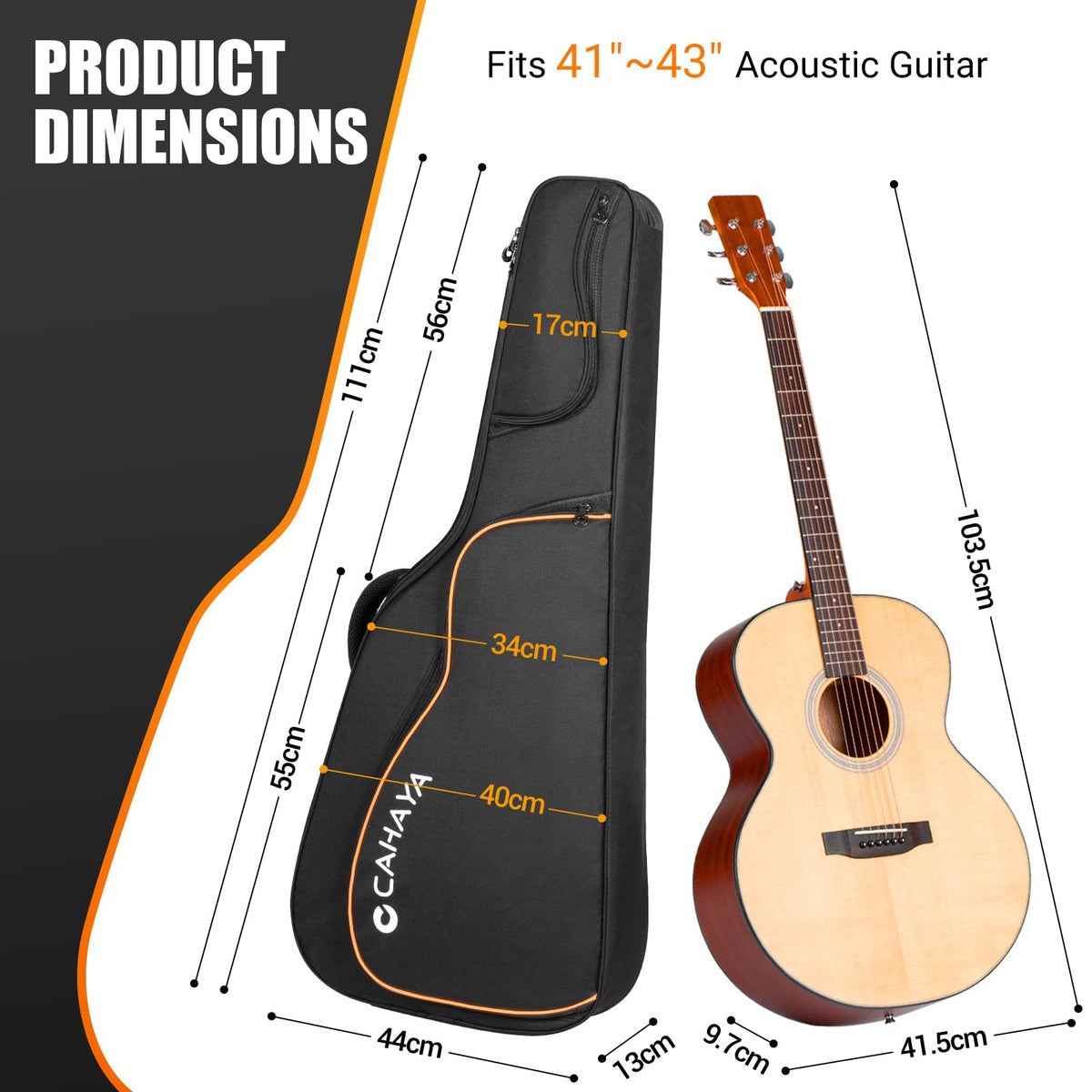 42 43 44In 0.5In Thick Padding Acoustic Guitar Bag M719741
