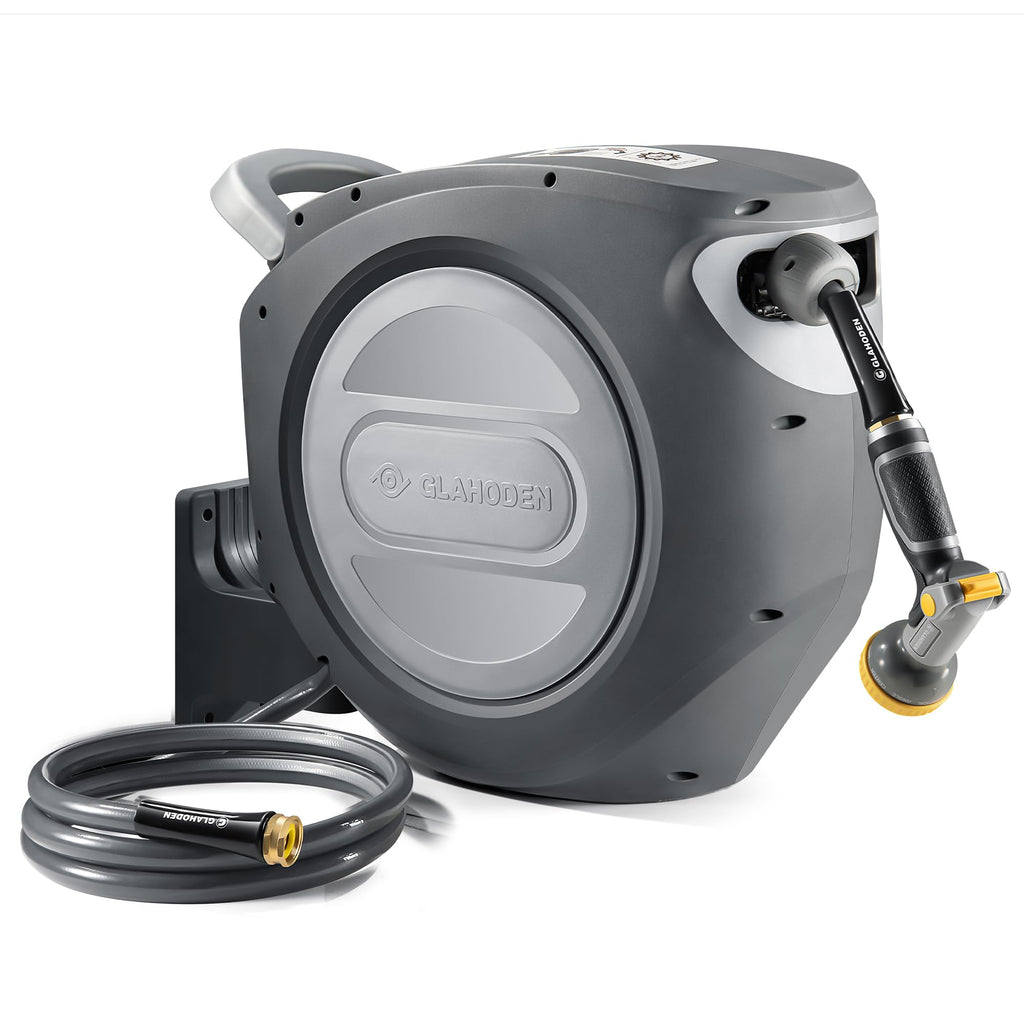 Retractable Garden Hose Reel 1/2 in x 100 ft Heavy Duty Wall Mount I417709