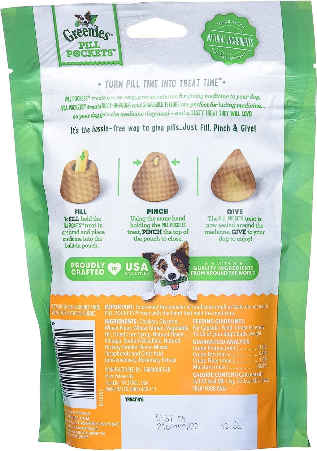 Chicken Capsule Size Dog Medicine Treats 3 Pack H3685