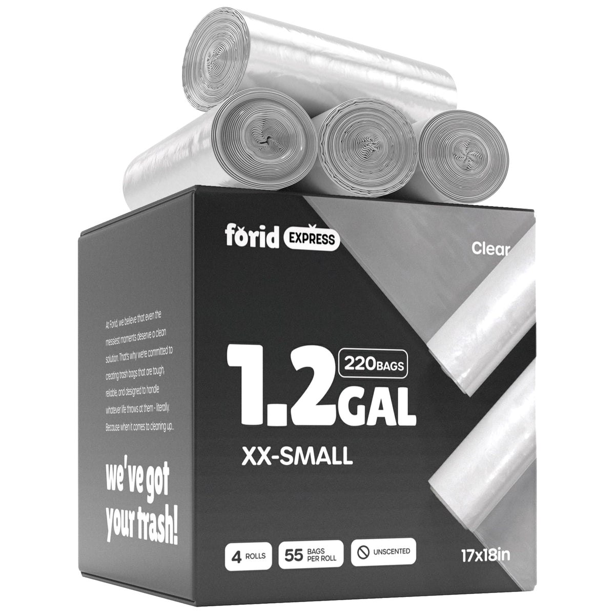 1.2 Gallon 220 Count Plastic Trash Bags P652318