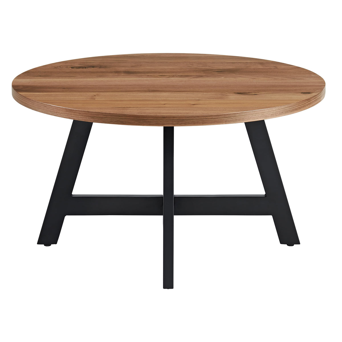 Round Wood Top Metal Base Coffee Table J13137