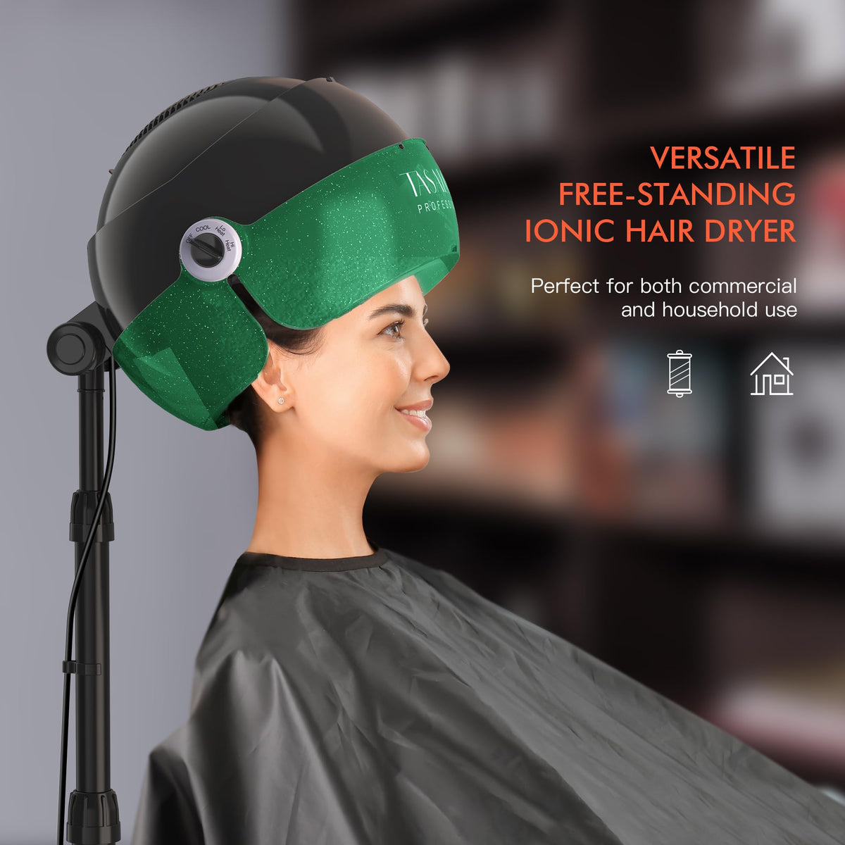 1875W Ionic Hooded Hair Dryer with 3 Temperature Settings M149557
