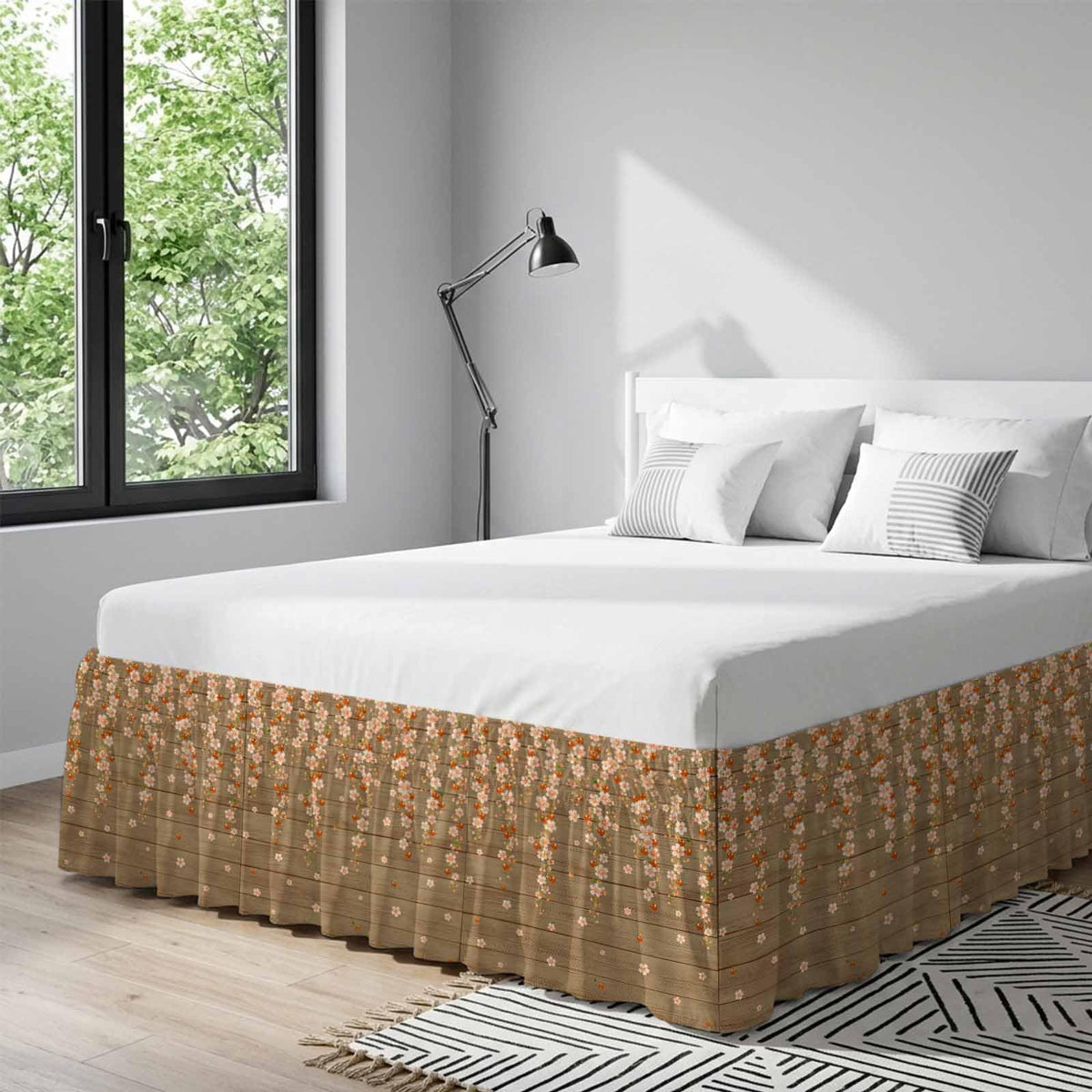 Ruffle Wrap Around Bed Skirt California King 18" Drop O51224