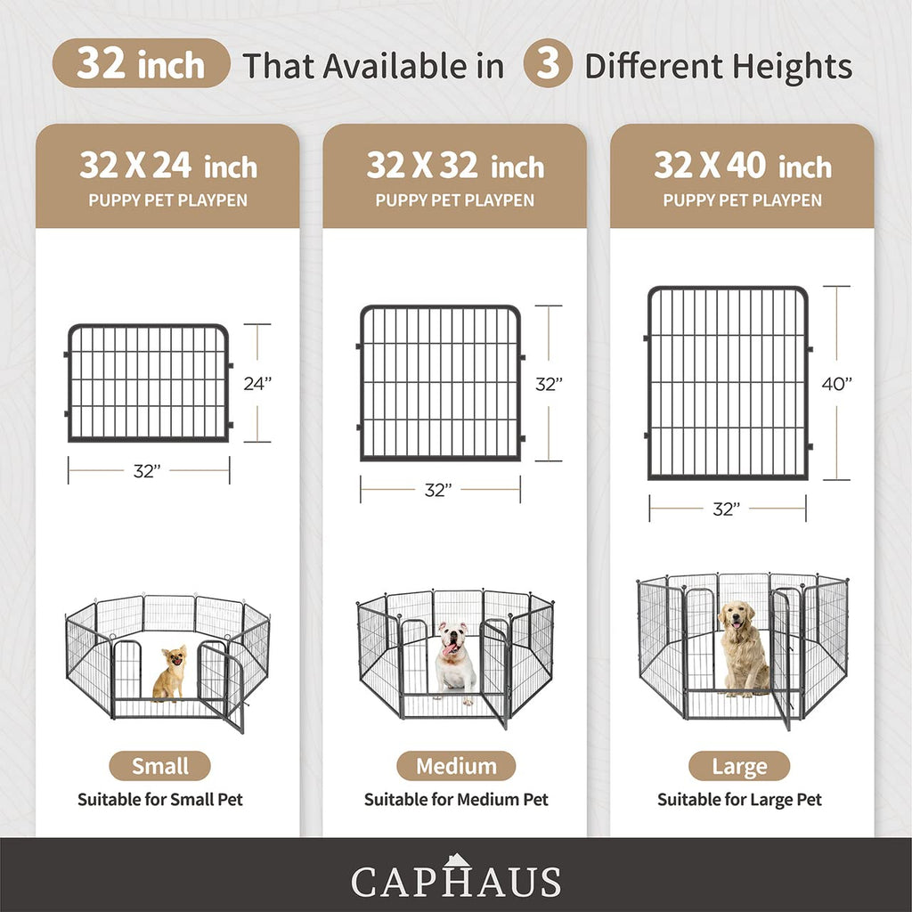32 Inch Metal Foldable Pet Playpen with Door O3530