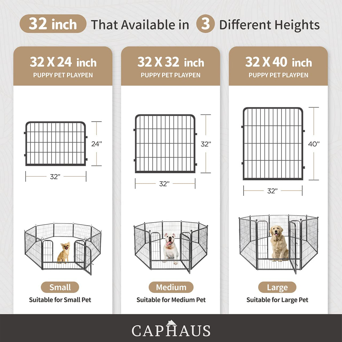 32 Inch Metal Foldable Pet Playpen with Door O3530