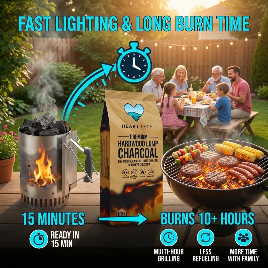 Hardwood Lump Charcoal 18 lb All Natural BBQ Grill Smoker Wood Charcoal F13818
