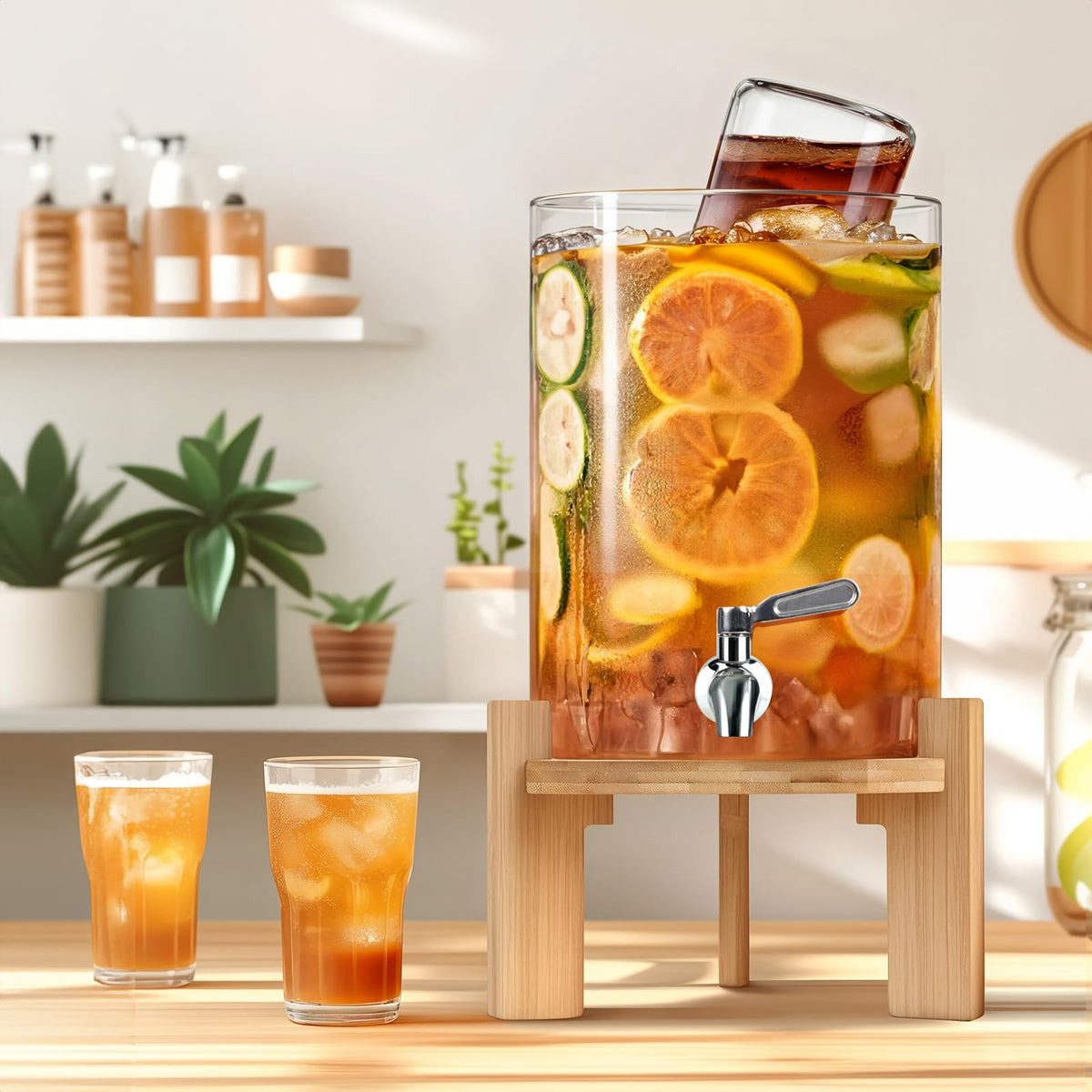 2.1 Gallon Glass Beverage Dispenser with Stand H729380