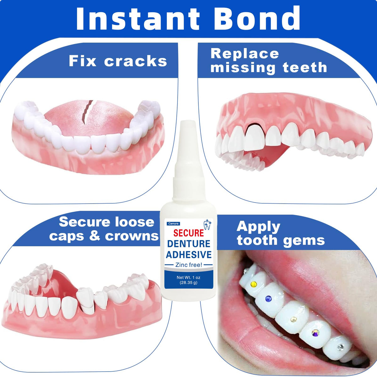 1 oz Clear Dental Bonding Glue N537619