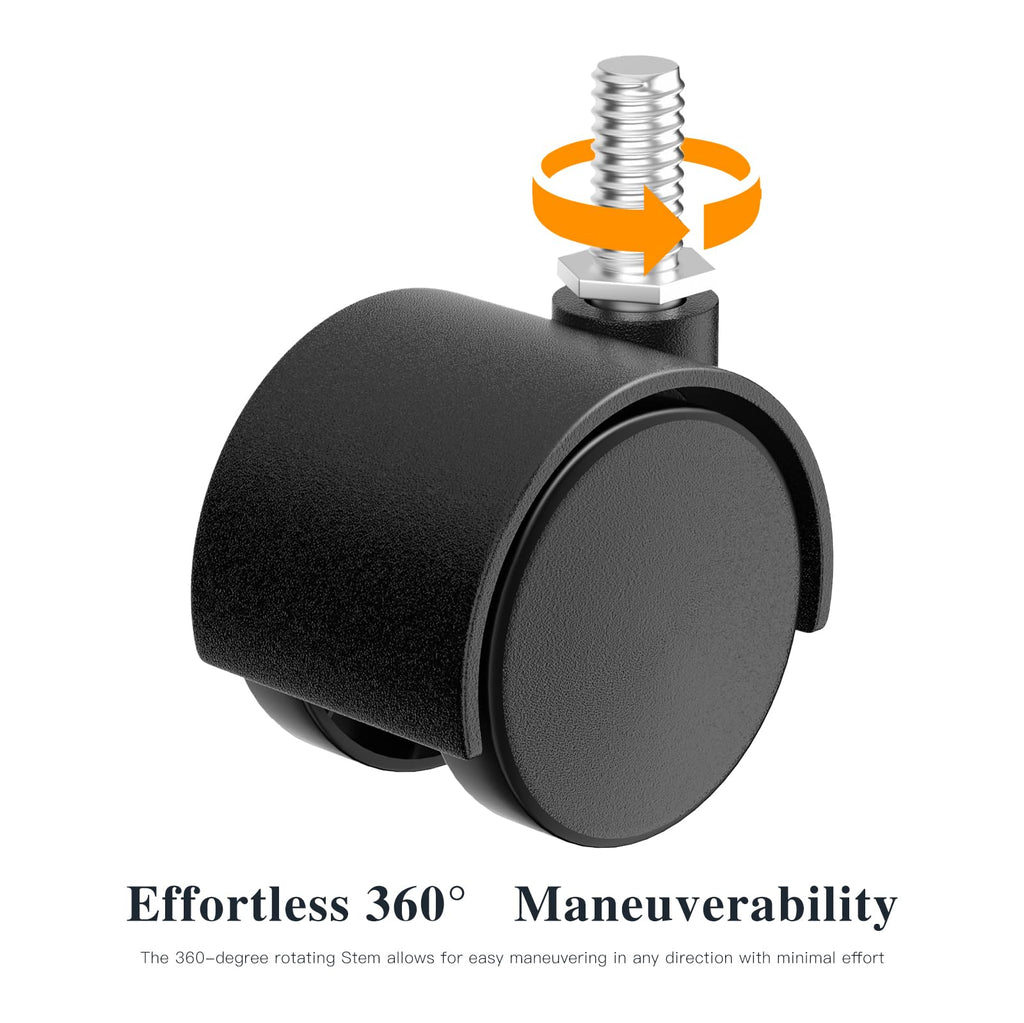 2 Inch Black Swivel Stem Casters Set of 4 X50611