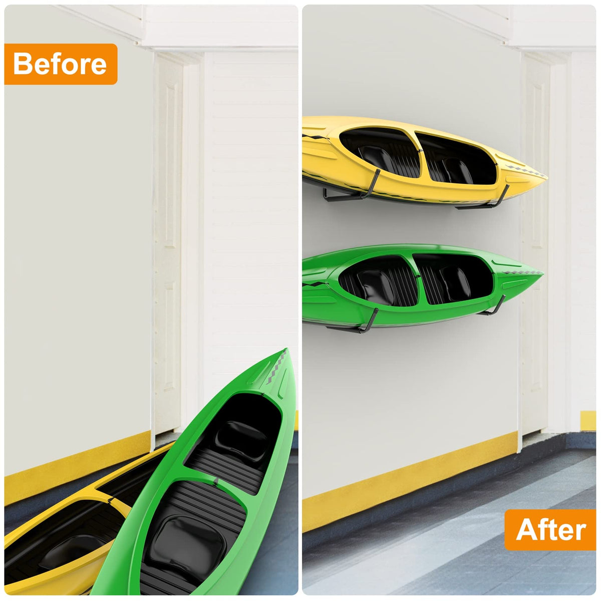 Wall Mount Kayak Storage Rack for 2 Kayaks O339998