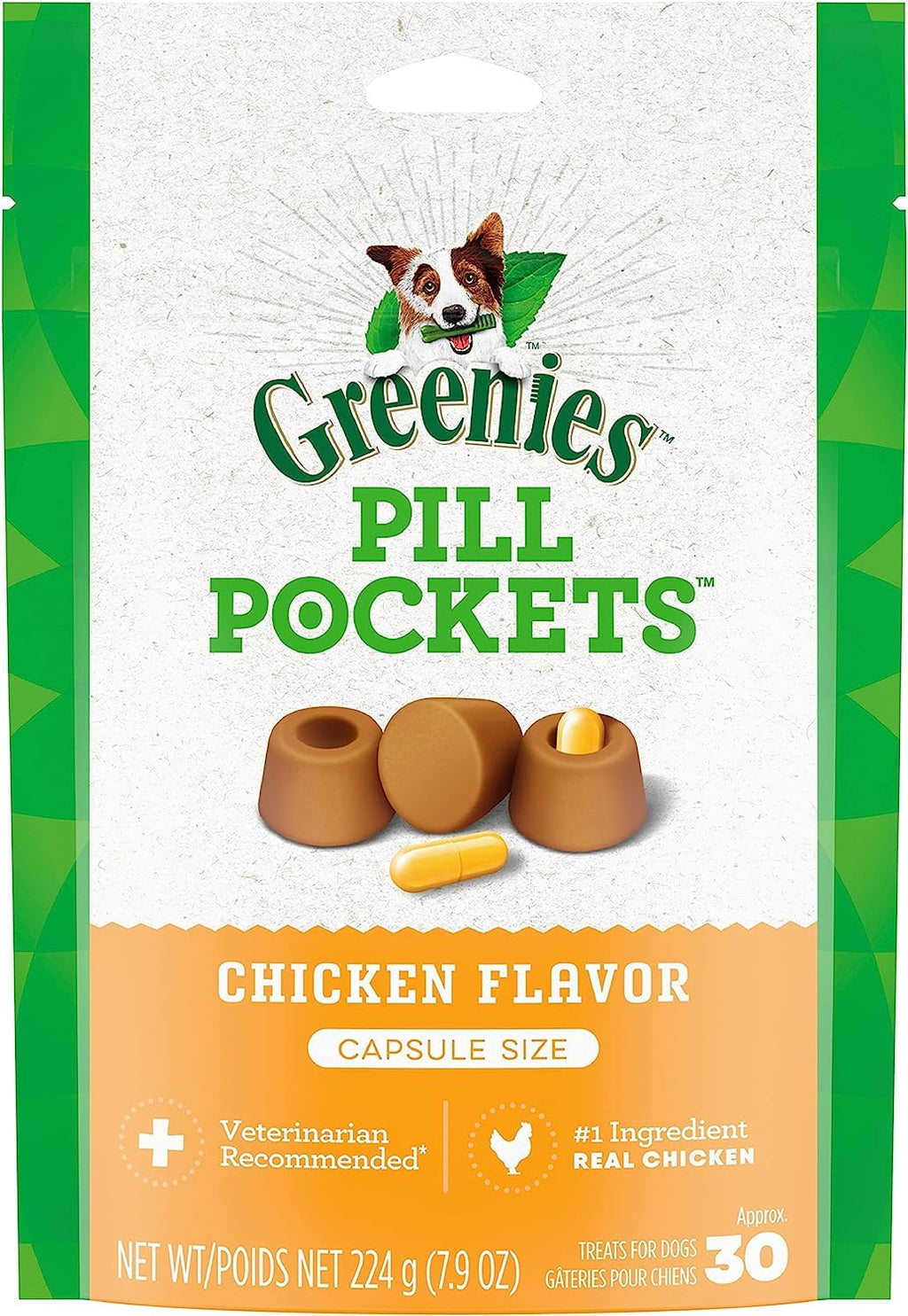 Chicken Capsule Size Dog Medicine Treats 3 Pack H3685
