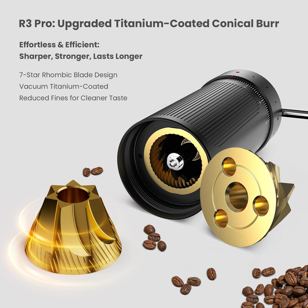 Manual Coffee Grinder with Titanium Coated Conical Burr W6617