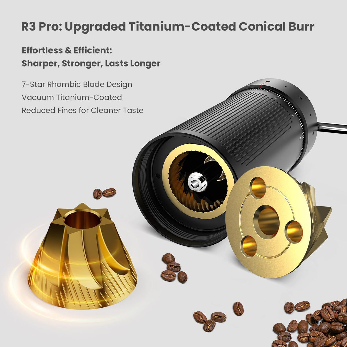 Manual Coffee Grinder with Titanium Coated Conical Burr W6617