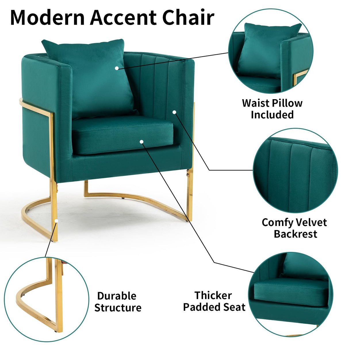 Velvet Accent Chairs Set of 2 Green X2180