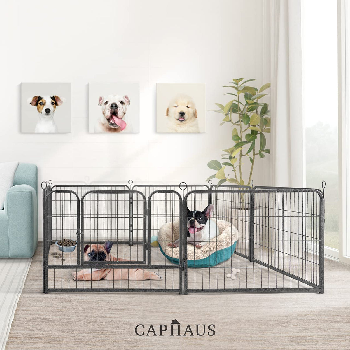 32 Inch Metal Foldable Pet Playpen with Door O3530