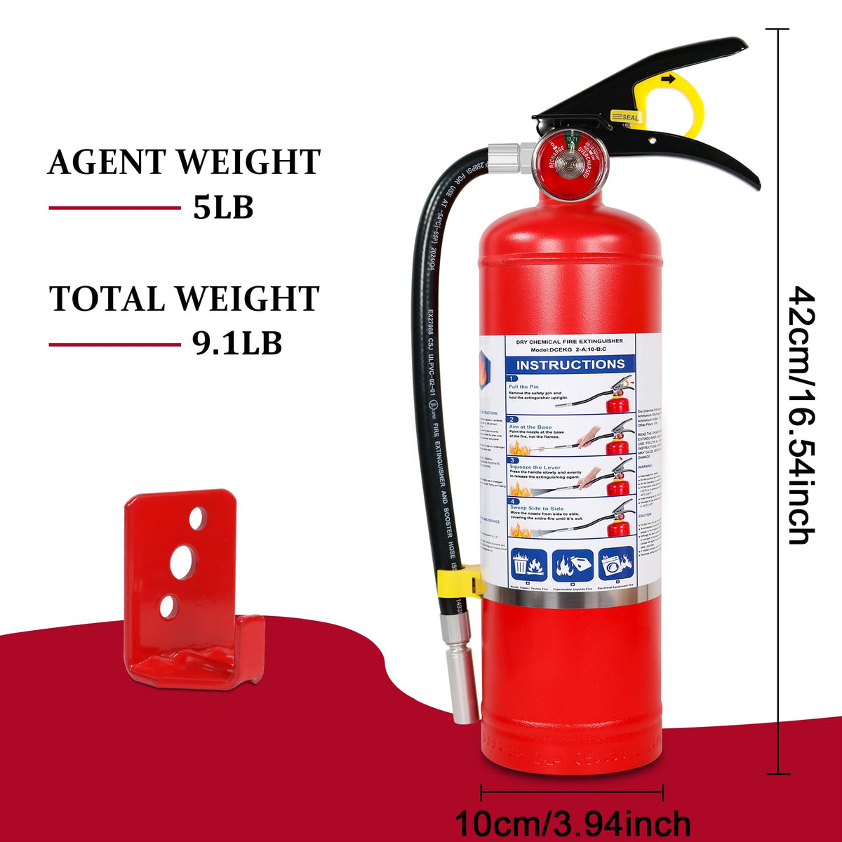 2-Pack 5 lb ABC Dry Chemical Fire Extinguishers W284293