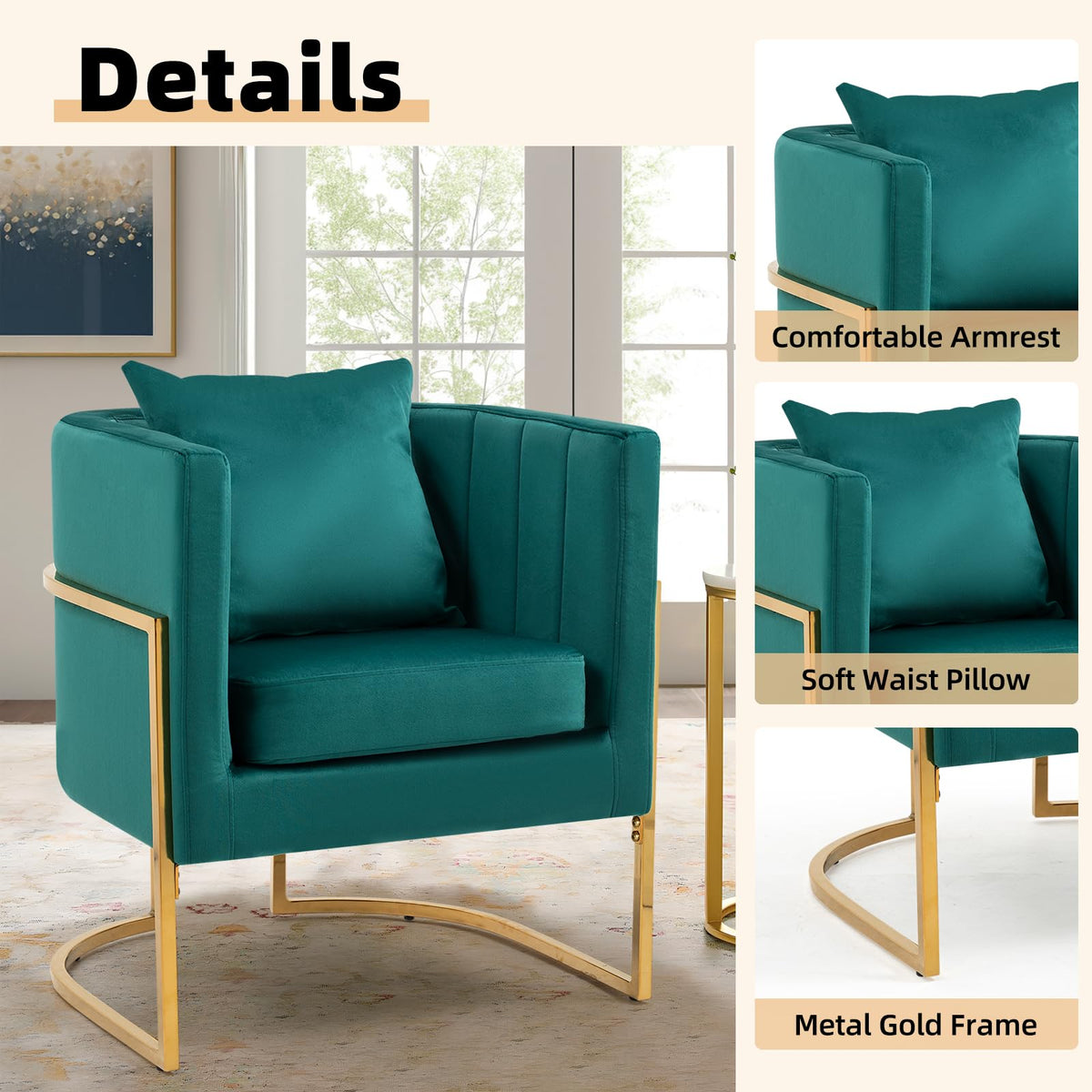 Velvet Accent Chairs Set of 2 Green X2180