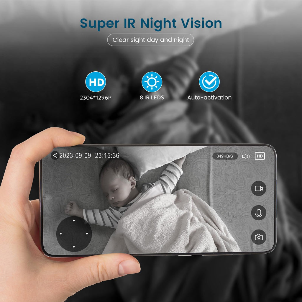 2K Indoor Security Camera with Night Vision F71231