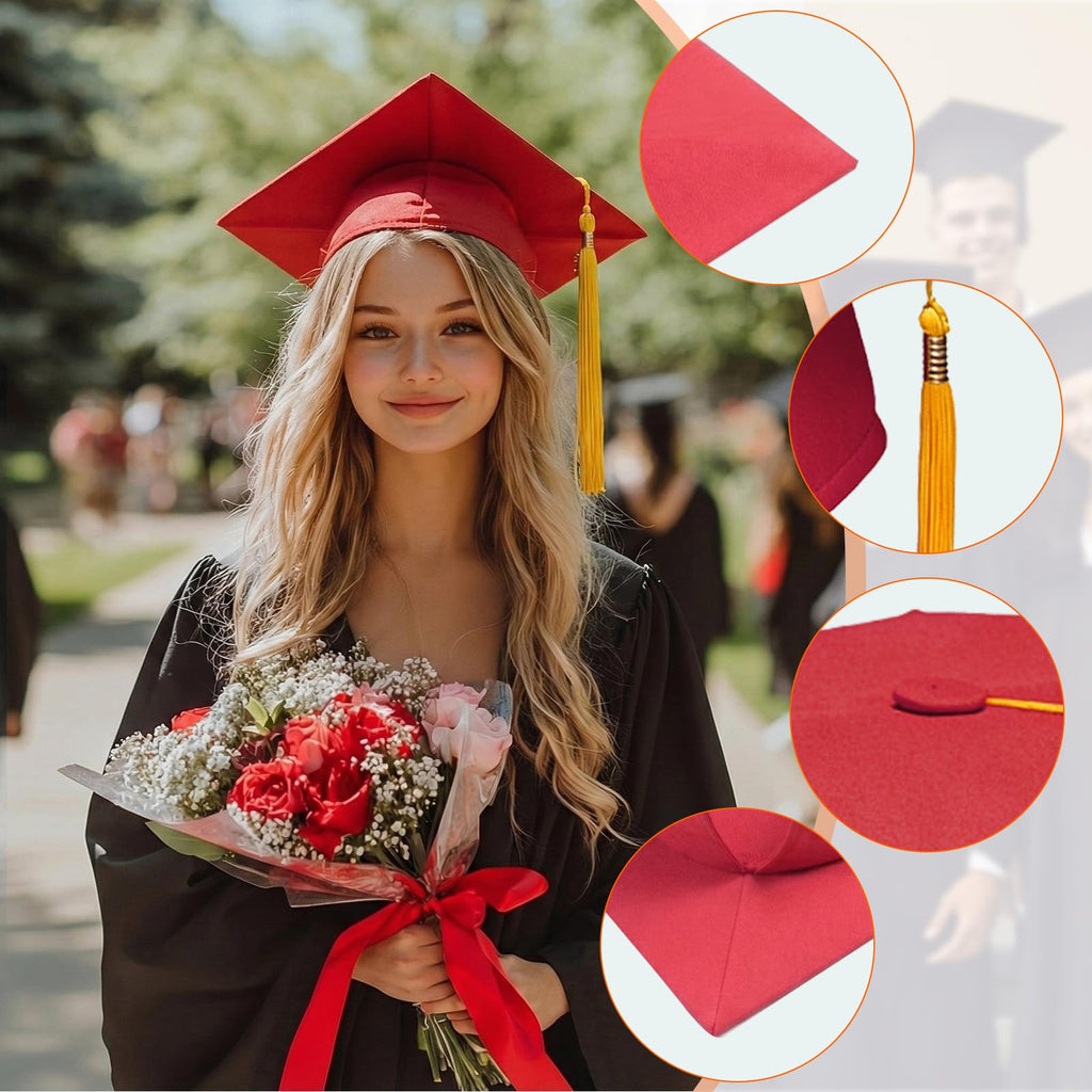 Graduation Cap with Tassel Adjustable Adult Graduation Hat A52577