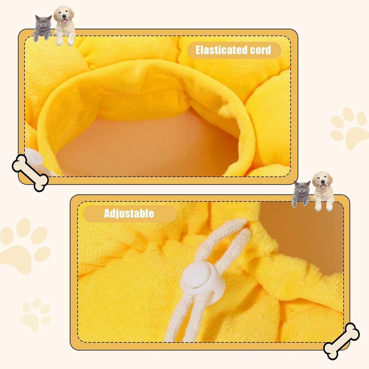 Soft Dog Cone for Dogs and Cats, Adjustable Dog Collar Alternative E742282