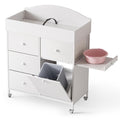 White 4 Drawer Baby Dresser with Changing Table Top E56503