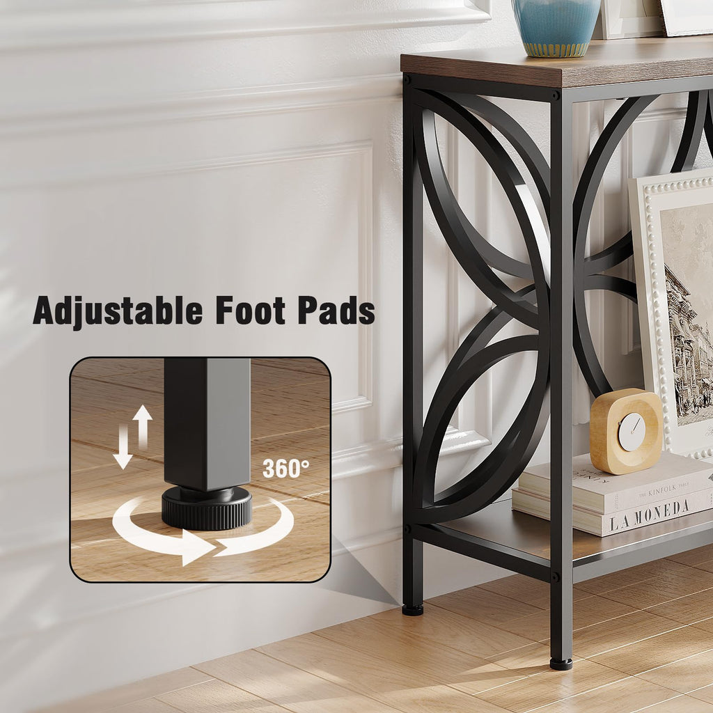 Narrow Sofa Table 47.2 Inch Industrial Console Table with Storage M7854