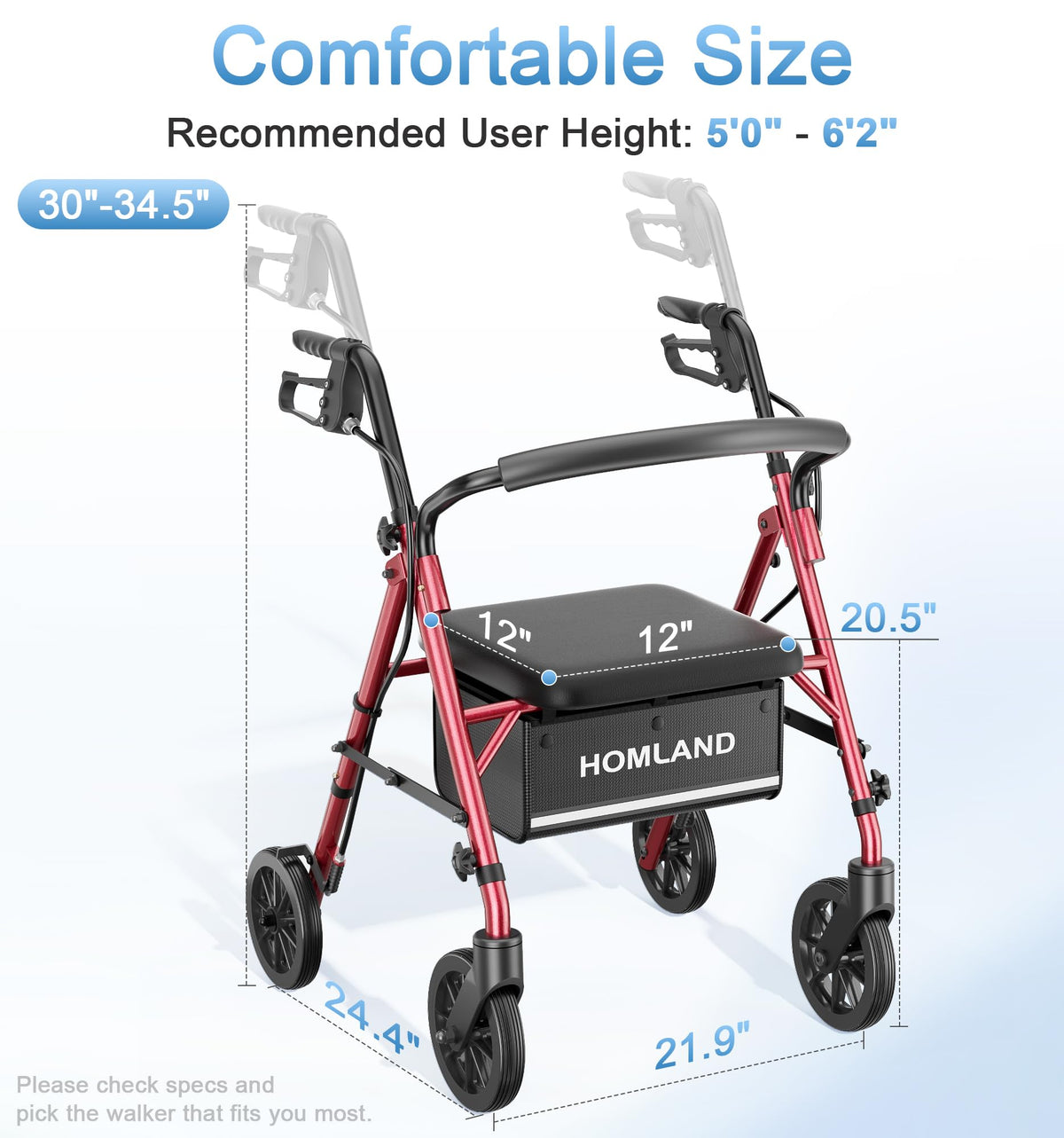 Foldable Walkers with Seat W6339