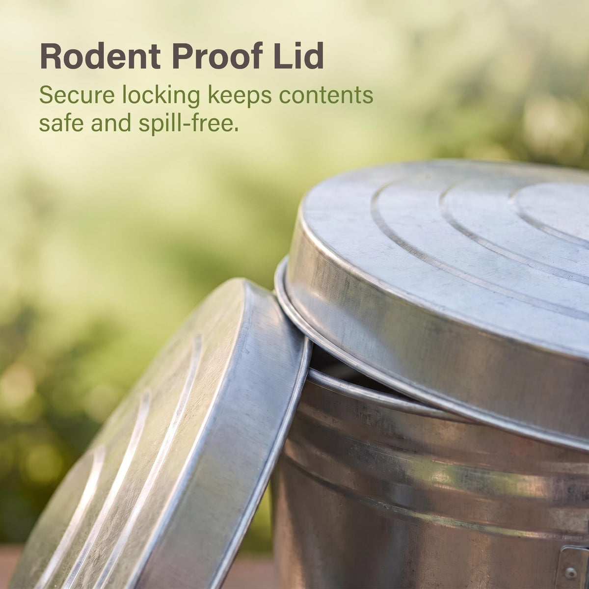 Galvanized Steel 6 Gallon Trash Can with Locking Lid G346