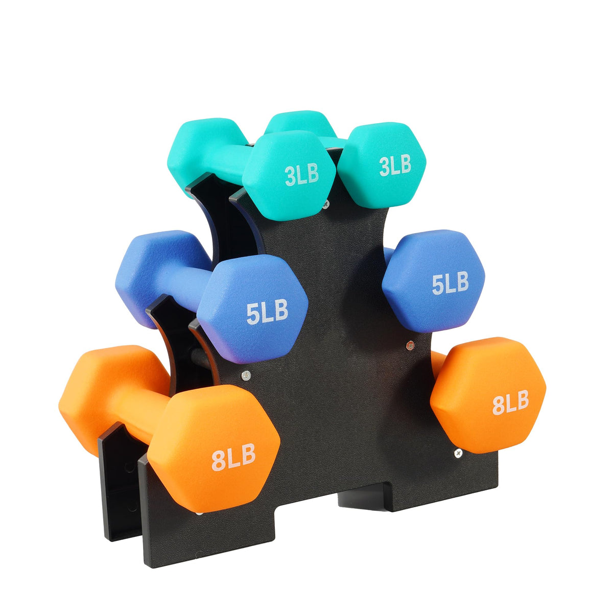Neoprene Dumbbell Set with Rack D2282