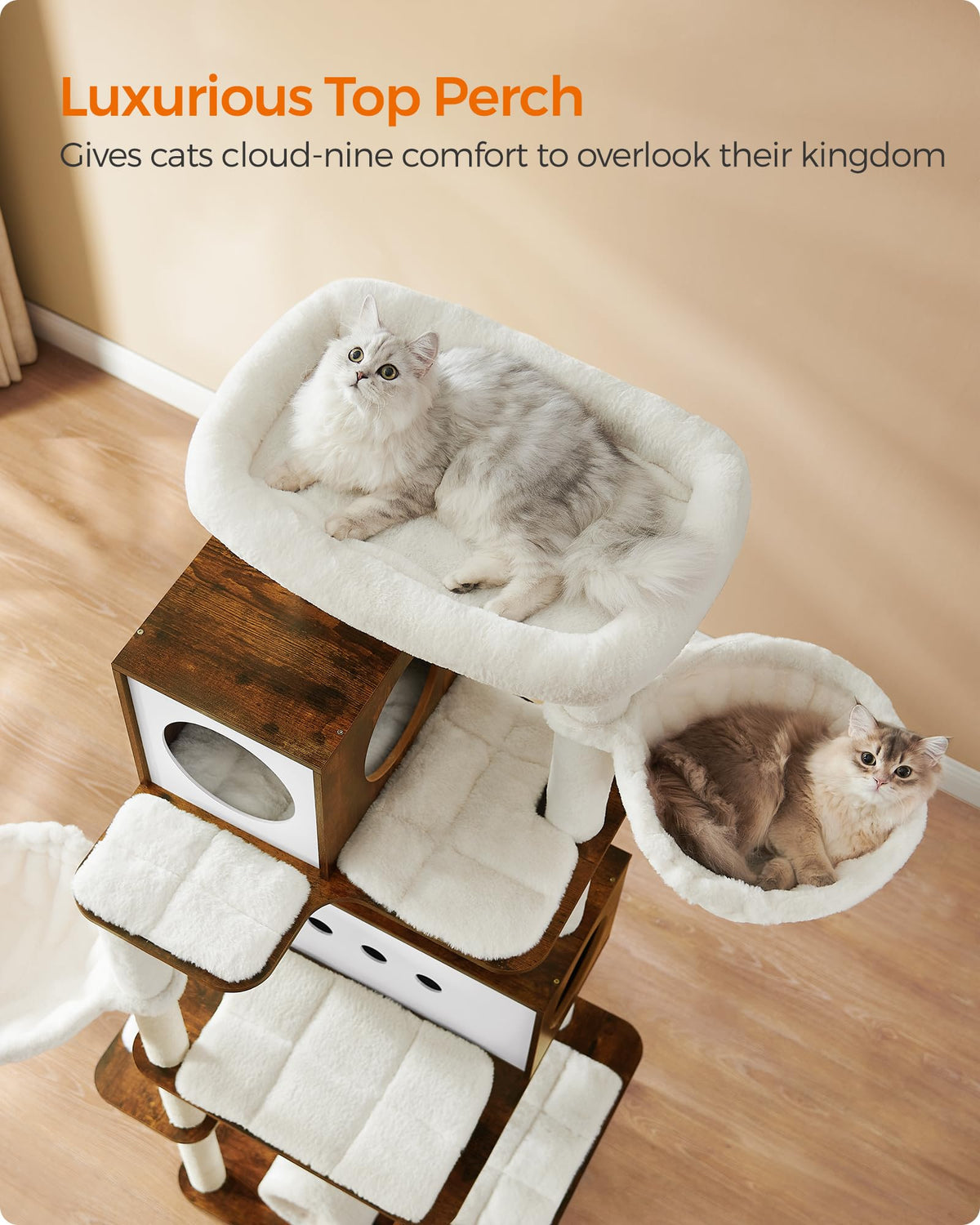 Cat Tree with 2 Caves and 2 Hammocks Y657228
