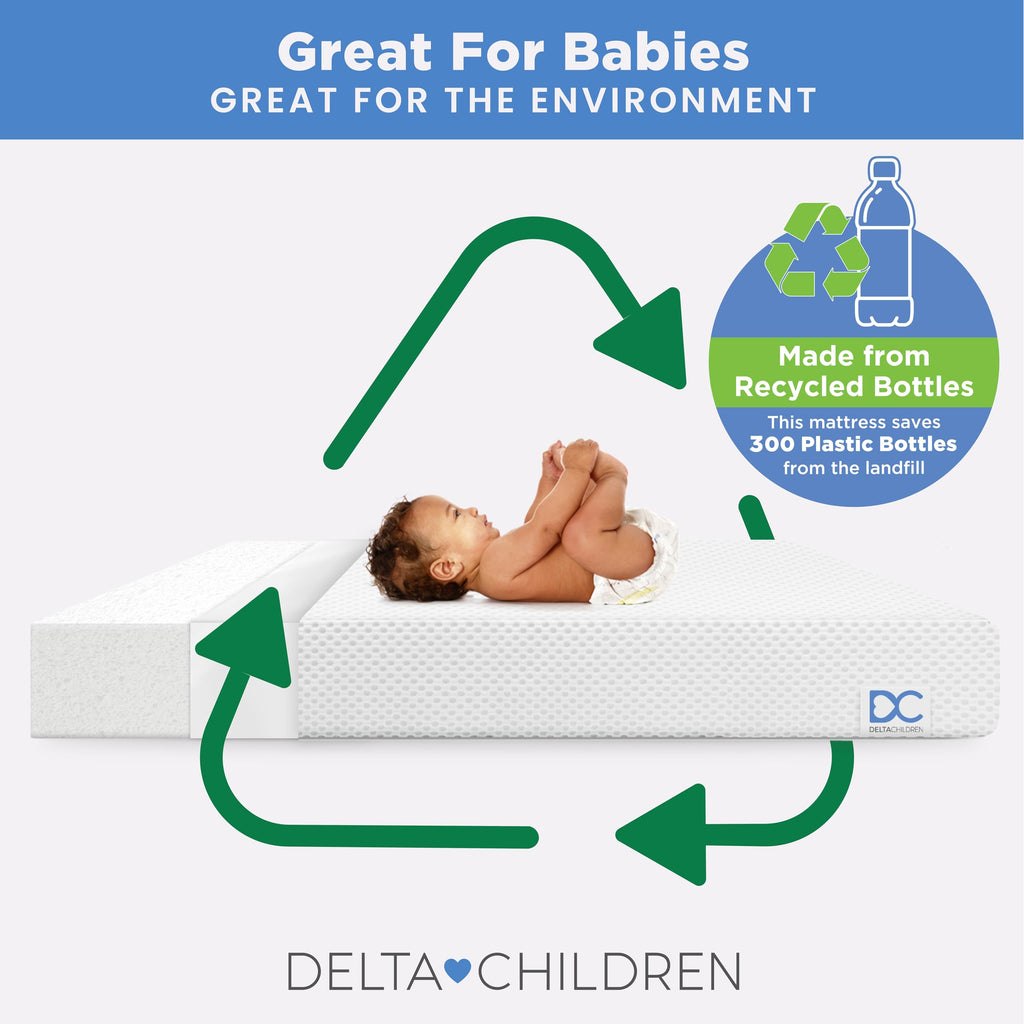 White Crib and Toddler Mattress with Removable Machine-Washable Cover G589725