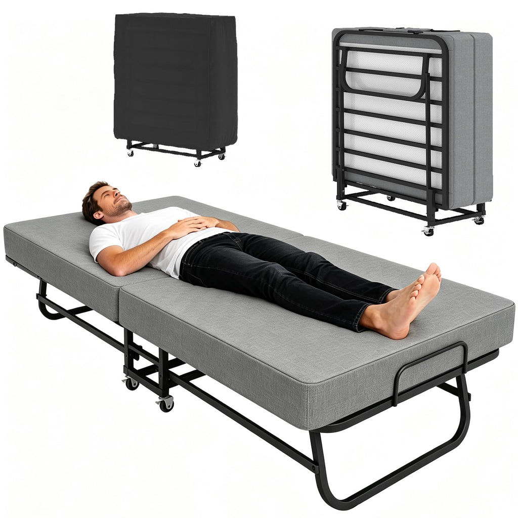 Folding Bed on Wheels 75" x 31" K7677