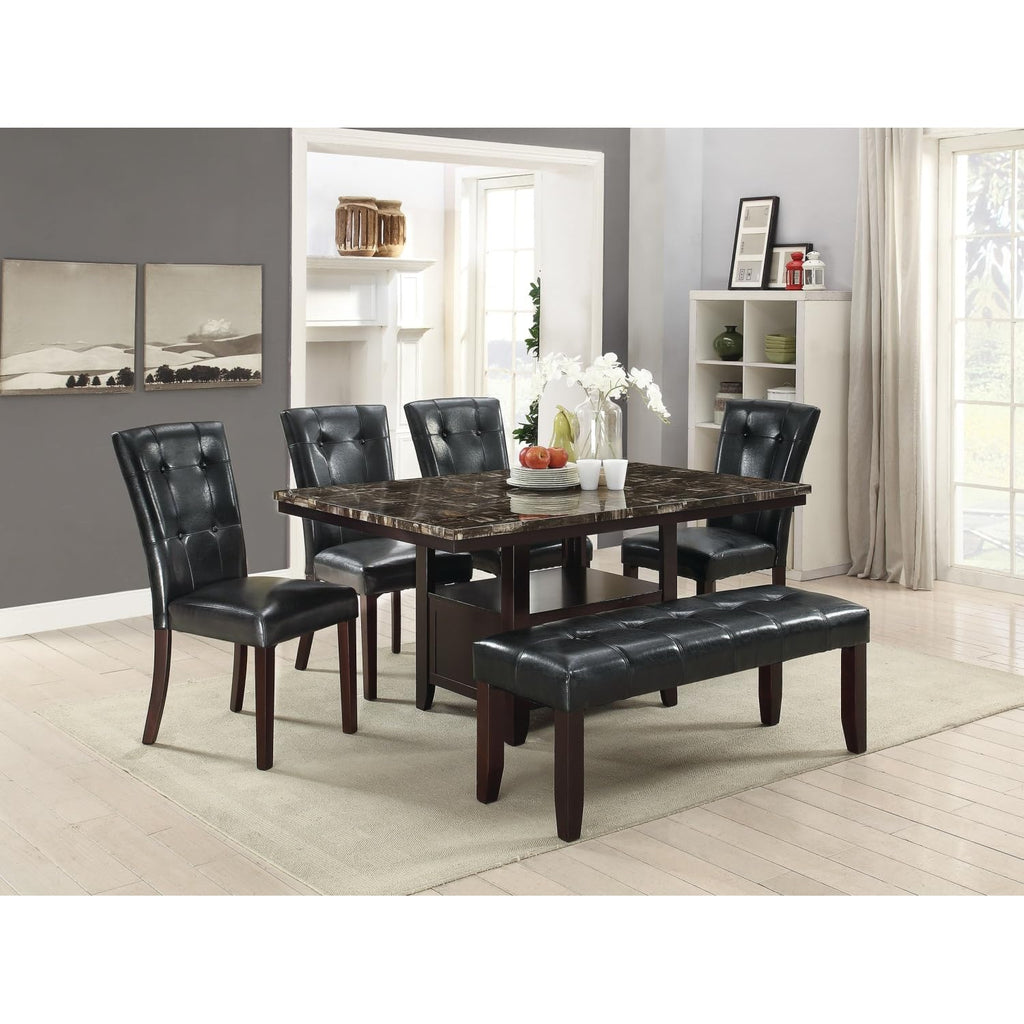 Black Faux Leather Parson Chairs Set of 2 R221
