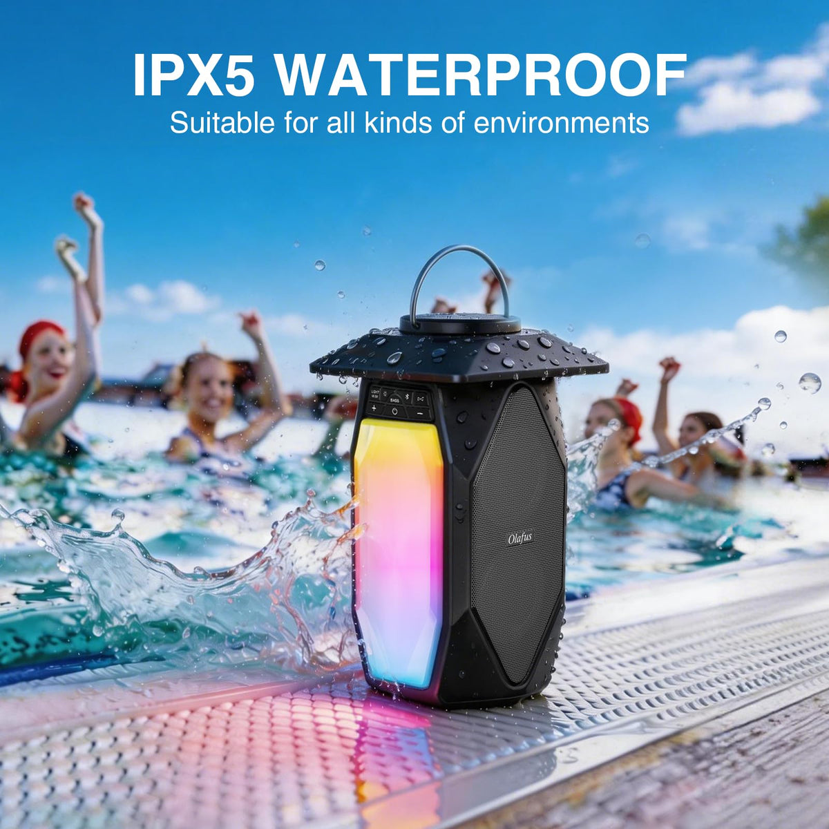 2 Pack Outdoor RGB Bluetooth Speakers H212