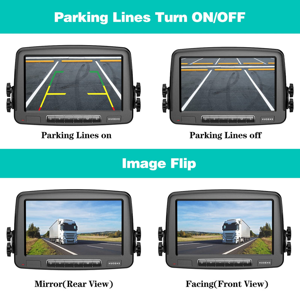 Wireless Backup Camera 7 Inch Monitor Rear View Camera System IP69 Waterproof Night Vision U59457